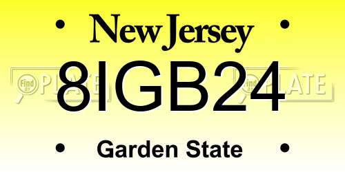 8IGB24 New Jersey License Plate