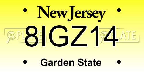 8IGZ14 New Jersey License Plate