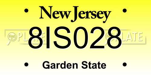 8IS028 New Jersey License Plate