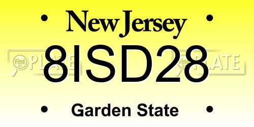 8ISD28 New Jersey License Plate