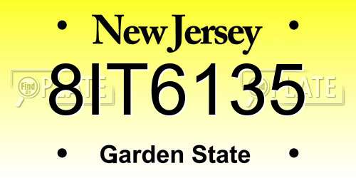 8IT6135 New Jersey License Plate