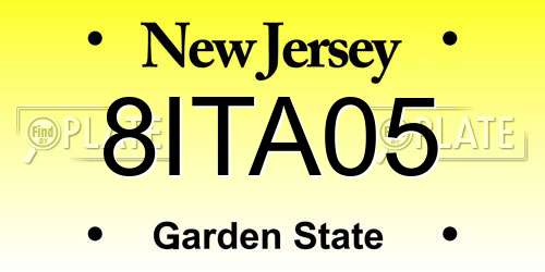 8ITA05 New Jersey License Plate