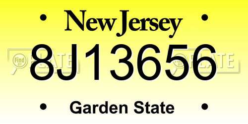 8J13656 New Jersey License Plate