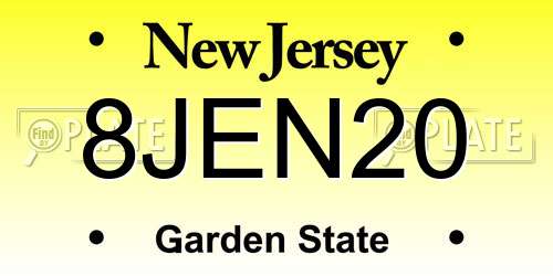 8JEN20 New Jersey License Plate