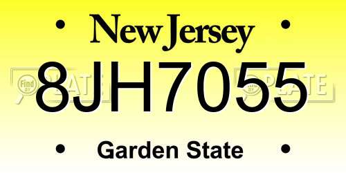 8JH7055 New Jersey License Plate