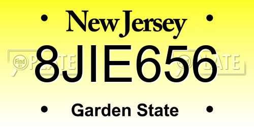 8JIE656 New Jersey License Plate