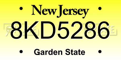 8KD5286 New Jersey License Plate