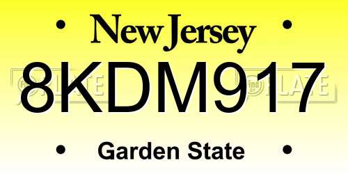 8KDM917 New Jersey License Plate