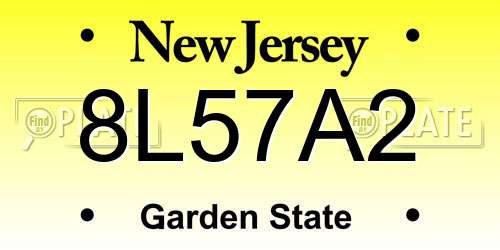 8L57A2 New Jersey License Plate