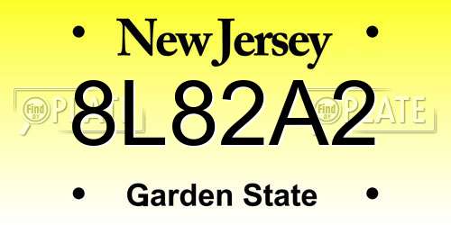 8L82A2 New Jersey License Plate