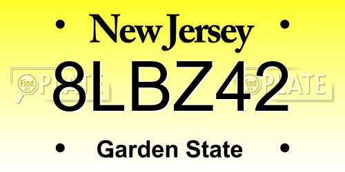 8LBZ42 New Jersey License Plate