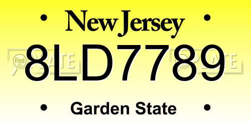 8LD7789 New Jersey License Plate