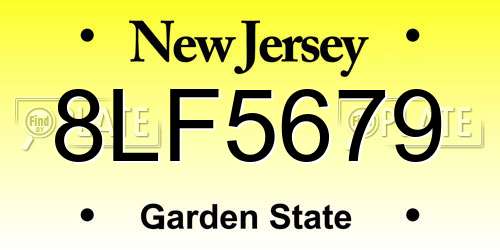 8LF5679 New Jersey License Plate