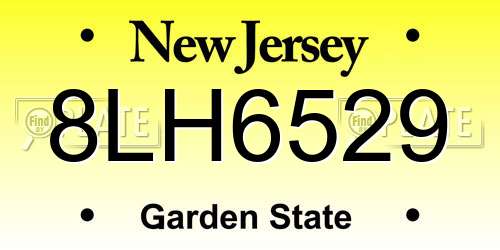 8LH6529 New Jersey License Plate