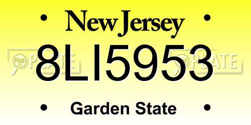 8LI5953 New Jersey License Plate