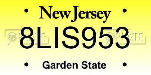 8LIS953 New Jersey License Plate