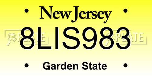 8LIS983 New Jersey License Plate