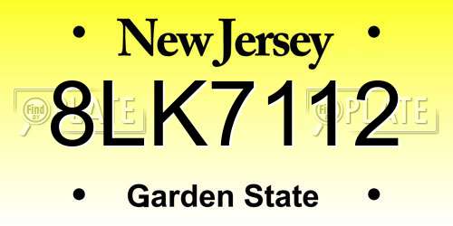 8LK7112 New Jersey License Plate