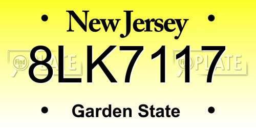 8LK7117 New Jersey License Plate