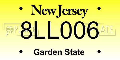 8LL006 New Jersey License Plate