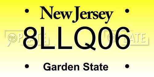 8LLQ06 New Jersey License Plate