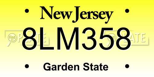 8LM358 New Jersey License Plate