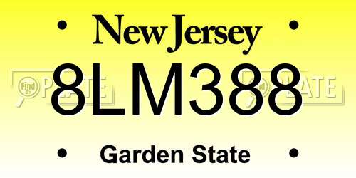 8LM388 New Jersey License Plate