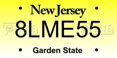 8LME55 New Jersey License Plate