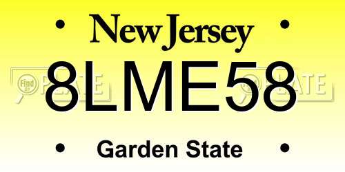 8LME58 New Jersey License Plate
