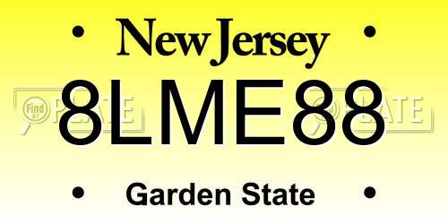 8LME88 New Jersey License Plate
