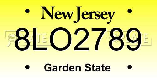 8LO2789 New Jersey License Plate