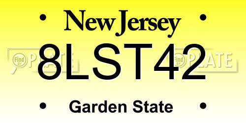 8LST42 New Jersey License Plate