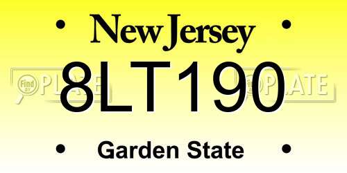 8LT190 New Jersey License Plate