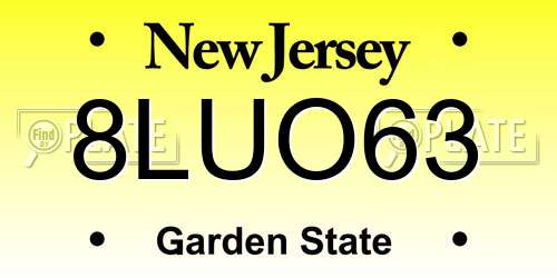 8LUO63 New Jersey License Plate