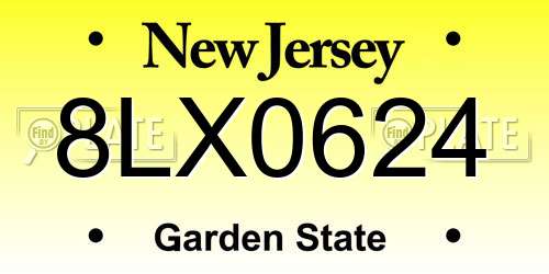 8LX0624 New Jersey License Plate