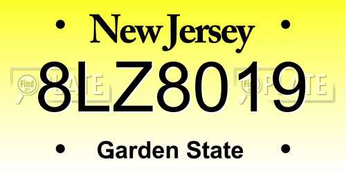8LZ8019 New Jersey License Plate