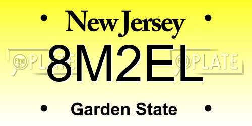 8M2EL New Jersey License Plate