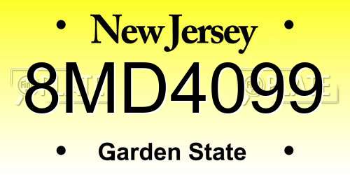 8MD4099 New Jersey License Plate