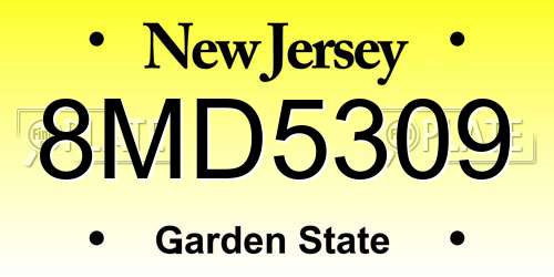 8MD5309 New Jersey License Plate