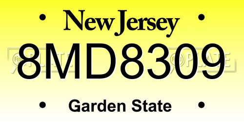 8MD8309 New Jersey License Plate