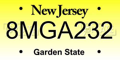 8MGA232 New Jersey License Plate