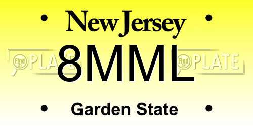 8MML New Jersey License Plate