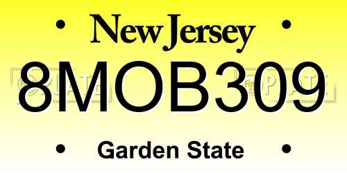 8MOB309 New Jersey License Plate