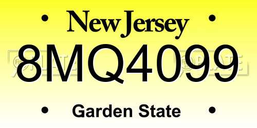 8MQ4099 New Jersey License Plate