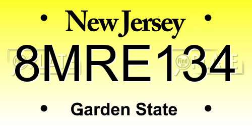 8MRE134 New Jersey License Plate