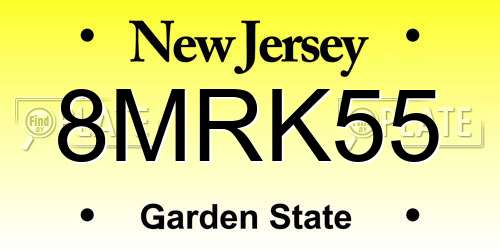 8MRK55 New Jersey License Plate