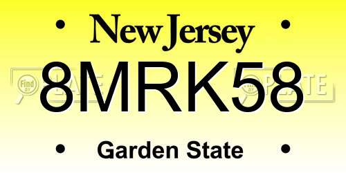 8MRK58 New Jersey License Plate
