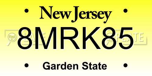8MRK85 New Jersey License Plate