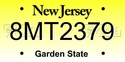 8MT2379 New Jersey License Plate