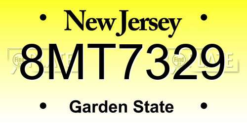 8MT7329 New Jersey License Plate